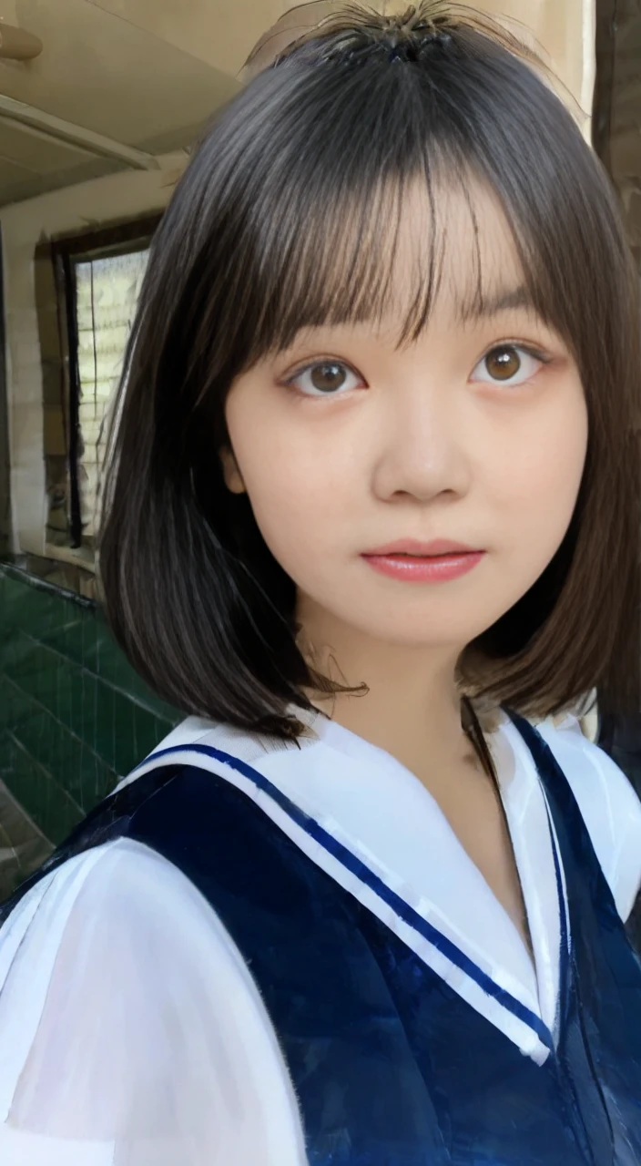 (Top Quality, 8K, Masterpiece: 1.3)), Focus: 1.2, Perfect Body Beauty: 1.8, Ass: 1.2, ((Layered Haircut, Breasts: 2.5)), Japan High School Girl, Sailor Suit Worn by Japan High School Students, JK, (School, Classroom), Highly Detailed Face and Skin Texture, Big Eyes, Tanuki Face, Double Eyelids, Whitened Skin, Shoot Cut