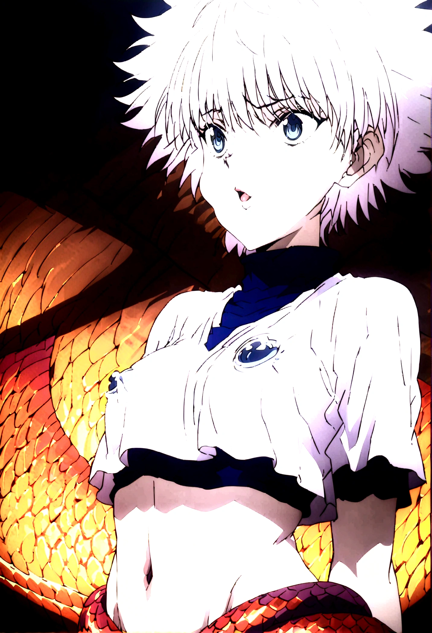 killua ahegao nipple lactating crop top lamia body
