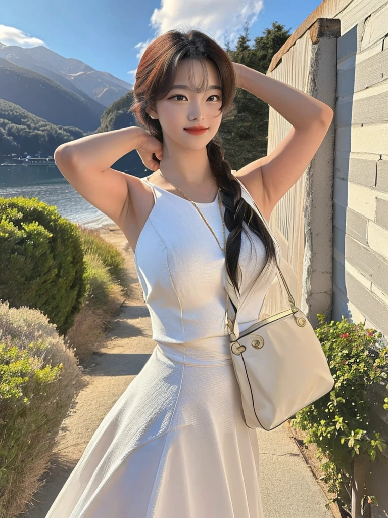 1girl,outdoor, glamour shot, masterpiece, 1995_mj