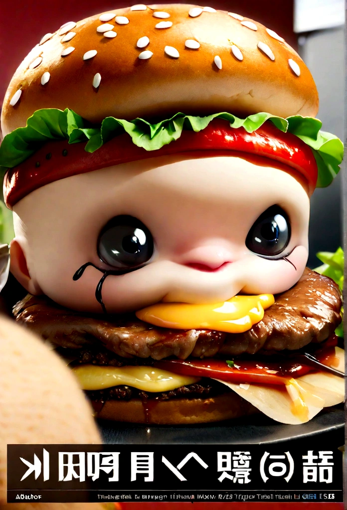 The burger is broken,Juicy, tasty, hot, promotional photo, Intricate details, Human Development Report, Movie, Adobe Lightroom, Very detailed