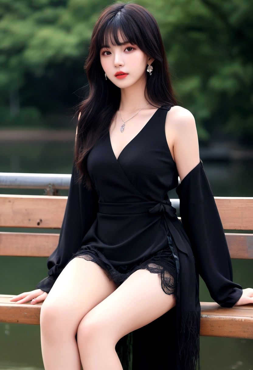 Black Hair、Black Feather、Gothic punk dress、Legs sticking out, Crossing your legs、anime zombie witch design, Crossbones, Streetwear Design, Provector, Horror Style, Full Design, Only 6 colors, Solid Colors, No Shadow, Full Design, Stickers, Bright colors, White Background.Ultra-fine illustrations,(((Beautiful fine hair))),(((Beautiful Faces))),(((Beautiful background))),(((Beautiful fine hair))),(((Beautiful Faces))),(((Beautiful background)))、Black Hair、Blunt bangs,Undershot,yukata,Tanabata,River side