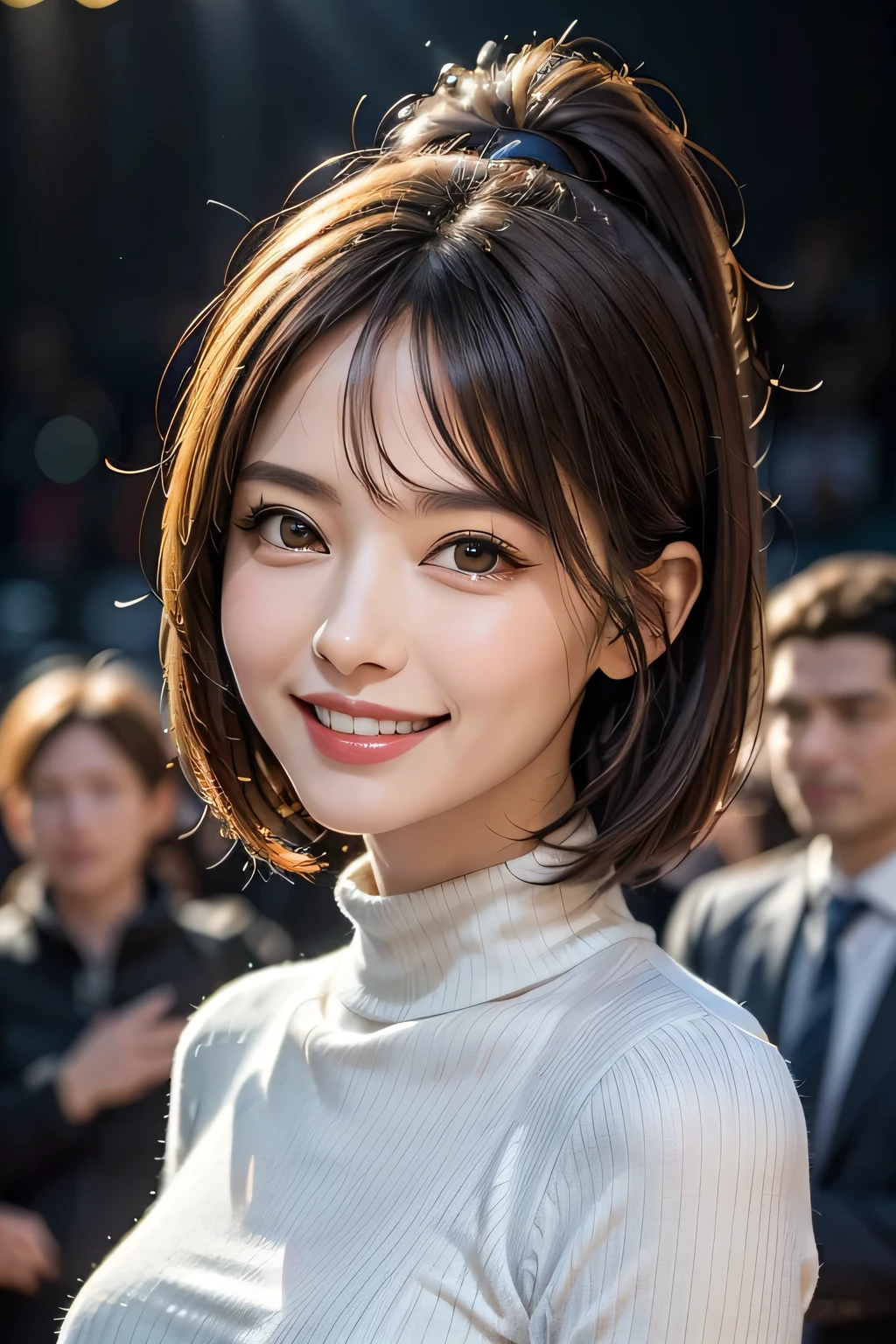 Tabletop, Highest quality, Very detailed, Shine, Shine光, Ray Tracing, hard diskR, Written boundary depth, (Perfect Face, Detailed face, Beautiful Eyes,Perfect hands,Perfect Fingers), 8K,hard disk,Ultra-realistic faces,Ray Tracing,Perfect lighting,Highest quality, Very detailed, Shine目, (Looking at the audience,smile with open mouth:1.1), ((1 Girl)), (Mature Woman:1.4), chic,
1 Girl,alone, Upper Body, (Police uniform), smile