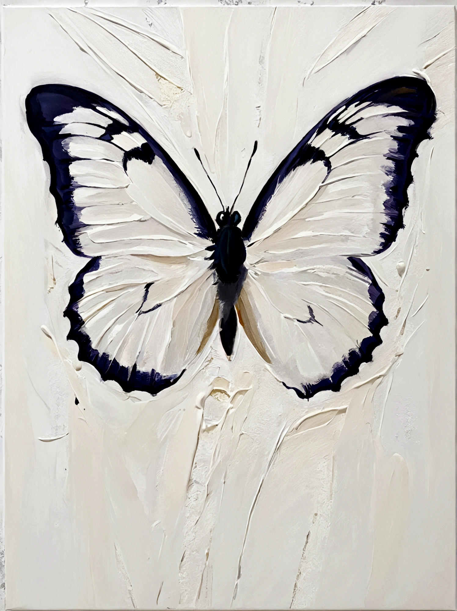 willow，Butterfly，color，Perfect proportion，symmetry，vanilla，bright，White background，real，emotion，Thick textured paint, 
