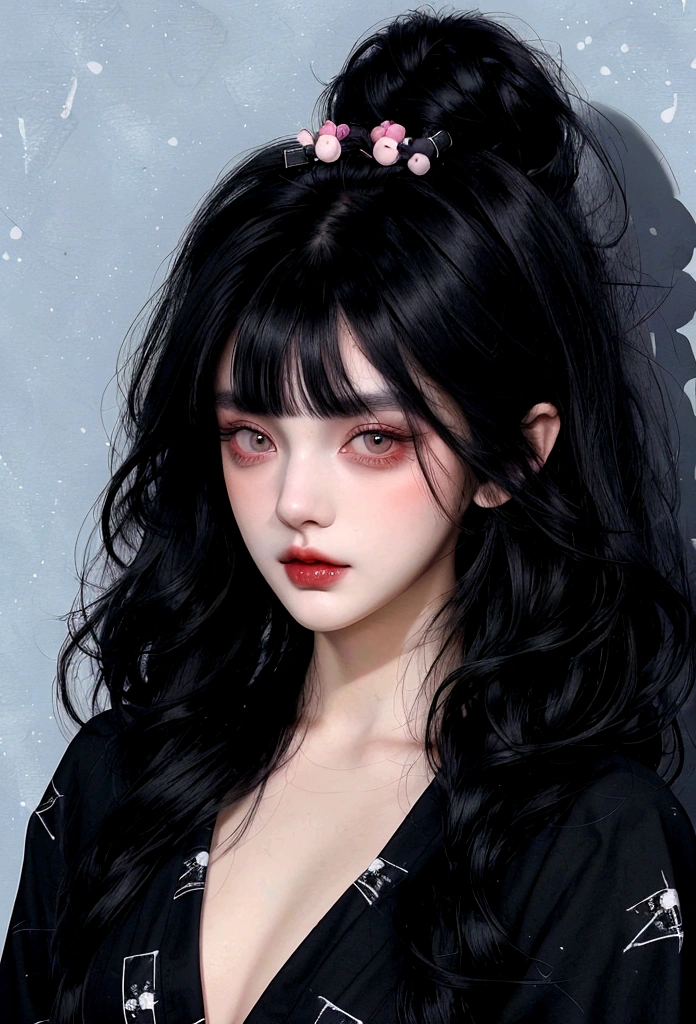 Black Hair、Black Feather、Gothic punk dress、Legs sticking out, Crossing your legs、anime zombie witch design, Crossbones, Streetwear Design, Provector, Horror Style, Full Design, Only 6 colors, Solid Colors, No Shadow, Full Design, Stickers, Bright colors, White Background.Ultra-fine illustrations,(((Beautiful fine hair))),(((Beautiful Faces))),(((Beautiful background))),(((Beautiful fine hair))),(((Beautiful Faces))),(((Beautiful background)))、Black Hair、Blunt bangs,Undershot,yukata,Tanabata,River side