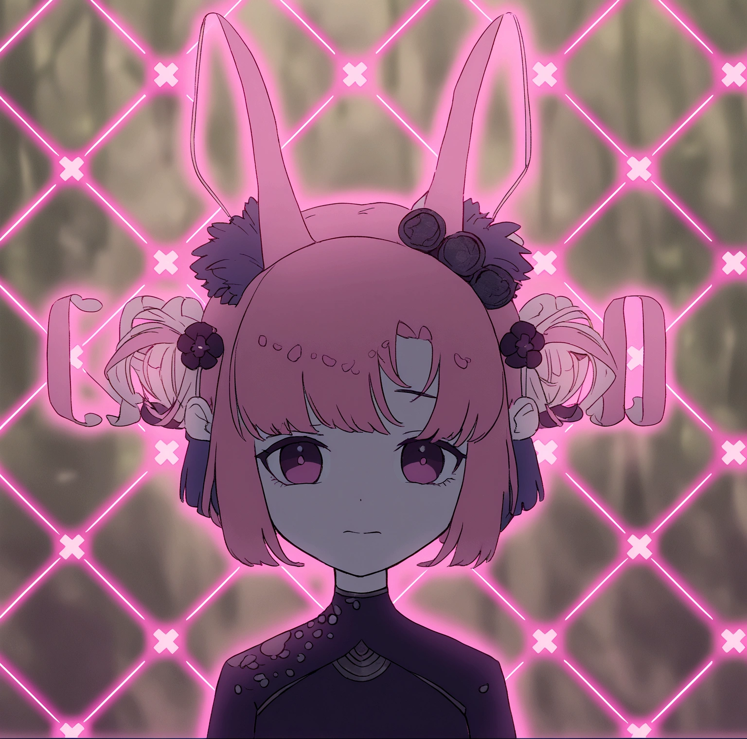 a sad girl doing a pose in a dark forest
