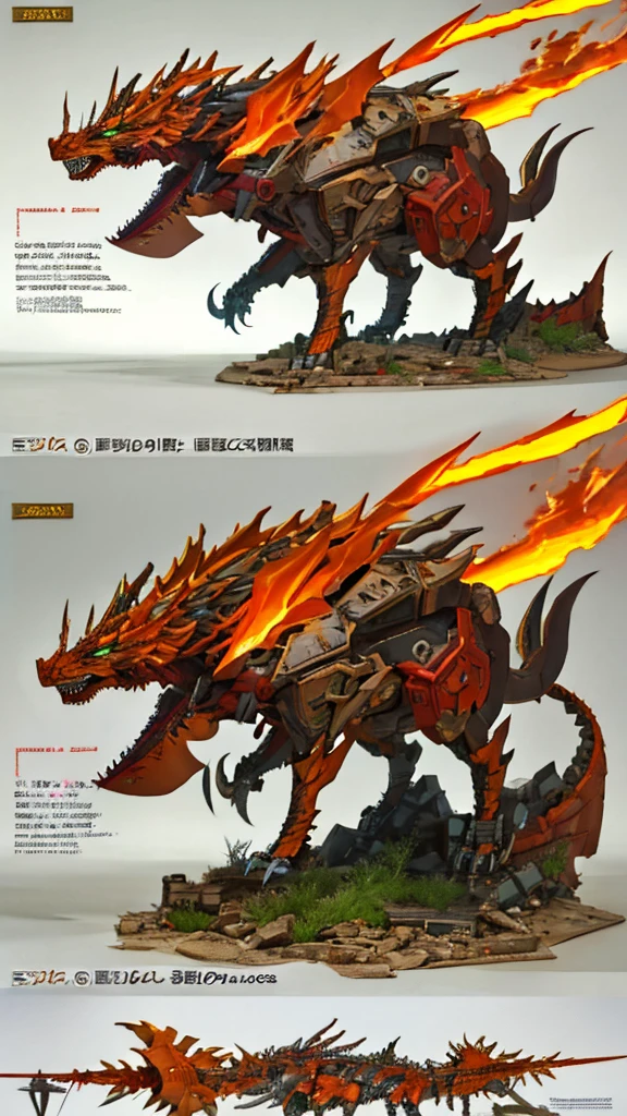 Design of a destroyed robot dragon