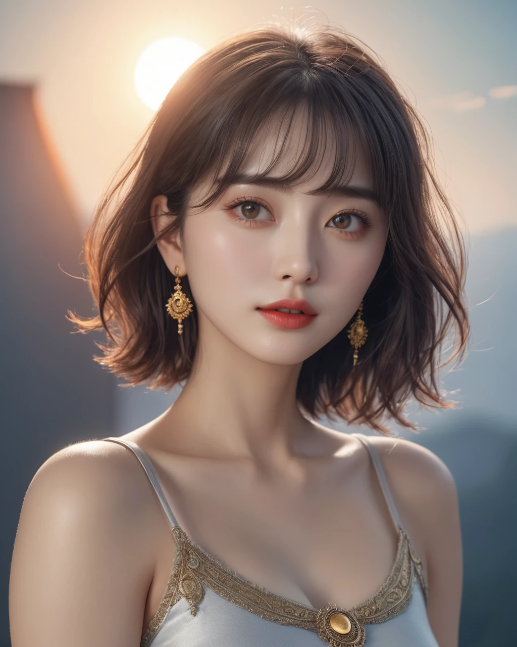 masterpiece, best quality, high quality, extremely detailed 8k CG unit wallpaper, depth of field, HDR, photorealistic, extremely detailed, intricate, high detail, sun reflecting moon