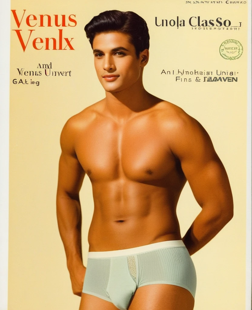 A man in Indian LUX VENUS   undervest and LUX Classio   underwear