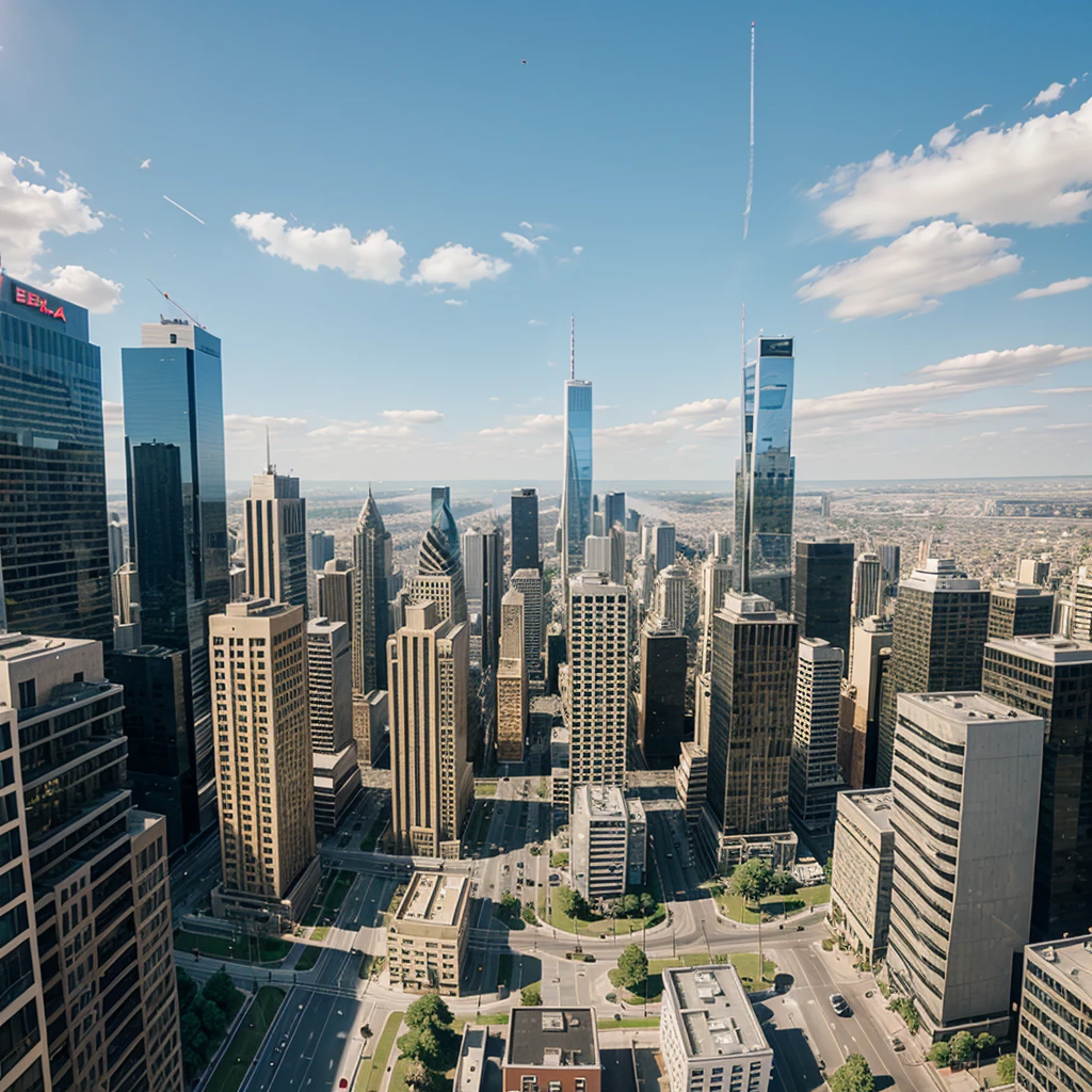 Big city with roblox people