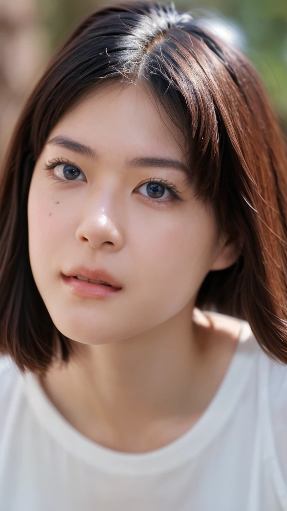 (((smile、Focus on the eyes:1.1、Very detailed:1.22、Ultra-high resolution、masterpiece:1.45、Highest quality)))、((((Systemic manifestations:1.68、camisole、Leaning forward、One person))))、length, Straight black hair、So that every single hair is clearly visible、Hair color changes subtly depending on how the light hits it、 Gives skin a natural glow、Fine skin、Expressing the fine details of pores:1.25、Detail of slight redness on forehead and cheeks、(((Eyes with fine iris detail、Eyes are painted with color gradients and patterns.、length, Natural Eyelashes, Each is visible、well-groomed eyebrows、眉毛のpersonal々The hair is clearly visible、Light reflected in the eye、Light in the eye creates tiny highlights)))、The nose is delicate、Fine detail on the nostrils、Lips are plump and naturally pink、Draws fine lines and soft curves of the lips、lips are shiny and、Lip gloss accentuates the shape of your lips.、(((Detailed depiction of lip texture、Special attention is paid to the depiction of light and shadow.、Soft natural light gently illuminates your face from the front、A faint glow on the forehead、A slight glow on the nose、A slight glow on the cheeks、Shadows are cast softly alength the contours of the face、Accentuate the sides of your cheekbones、Accentuate your jawline、Accentuate the sides of the nose、Her lip gloss reflects the light subtly.、Lips emphasize the plump texture、The shadows in the hair add depth and dimension、personal々Hair sparkles in the light、