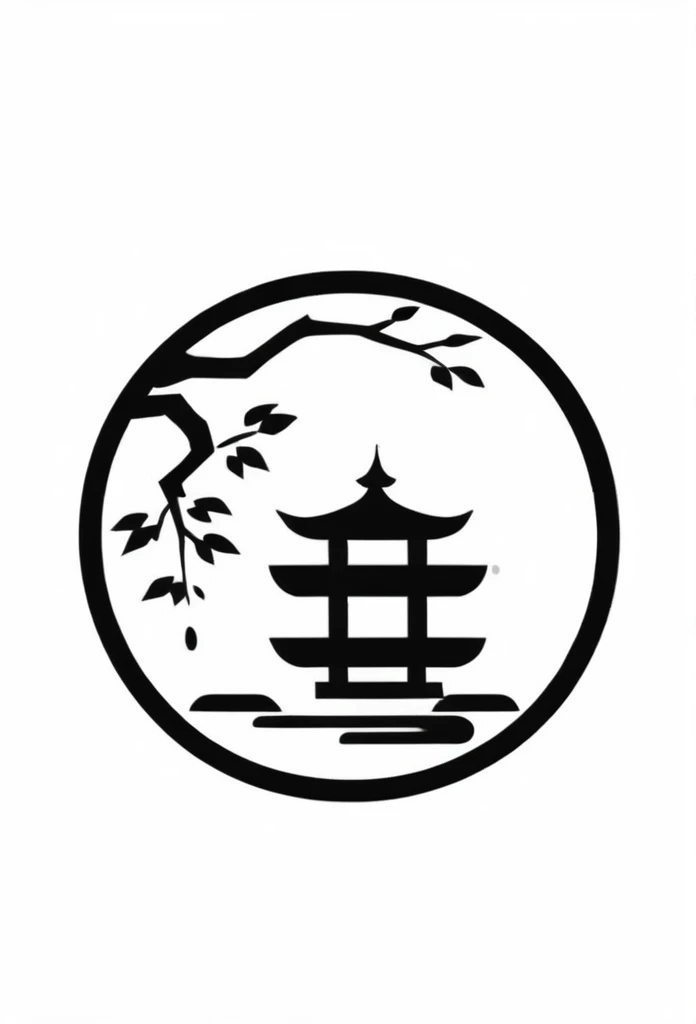 The stylish logo of a private sauna for one person in Japan,
"""Ryokan's Garden"" motif logo"
Pretty cool
chic and modern design
White background