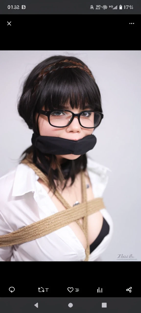 A Girl with Her Mouth Covered