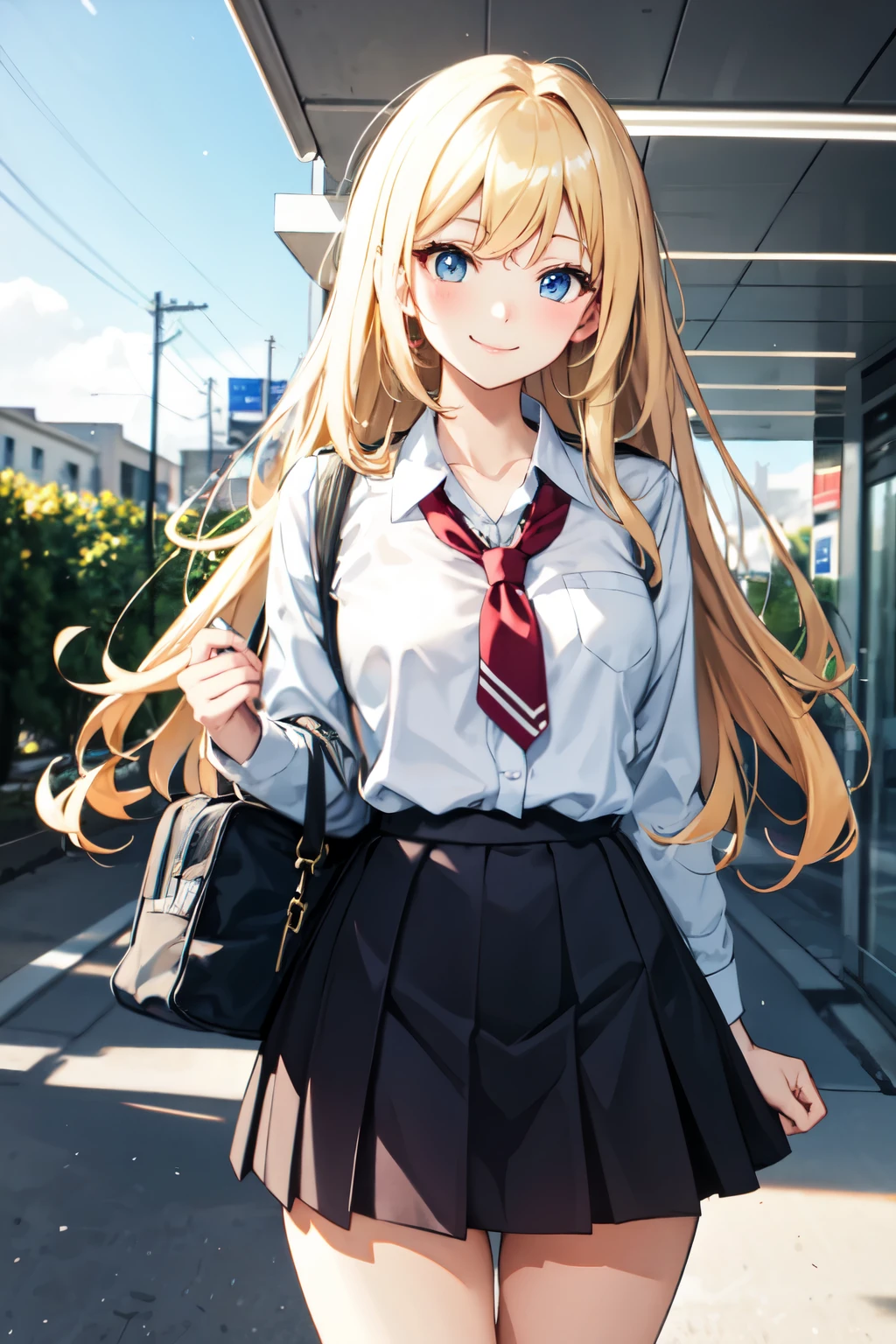 high school girl,Lewd,Blonde,On the way home from school,smile