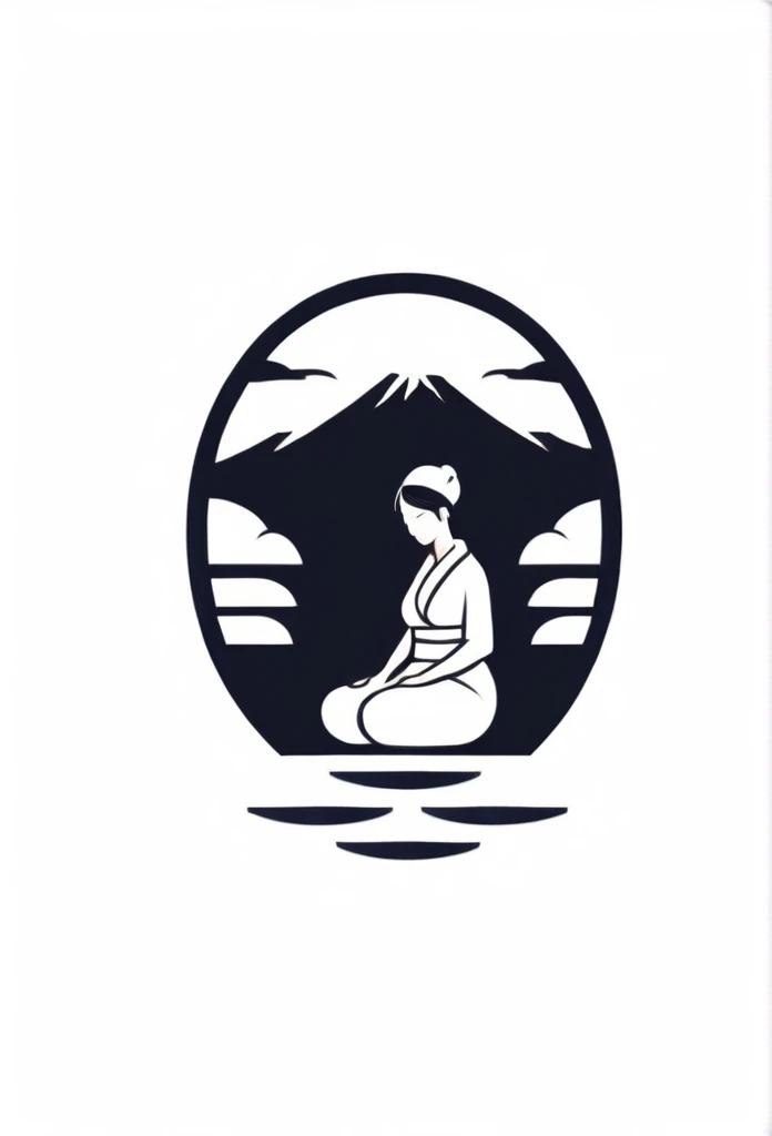 The stylish logo of a private sauna for one person in Japan,
depicted on the logo of a small person sitting quietly in a sauna and sweating
"""Ryokan's Garden"" motif logo"
Pretty cool
chic and modern design
White background
