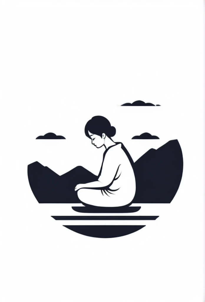 The stylish logo of a private sauna for one person in Japan,
depicted on the logo of a small person sitting quietly in a sauna and sweating
"""Ryokan's Garden"" motif logo"
Pretty cool
chic and modern design
White background
