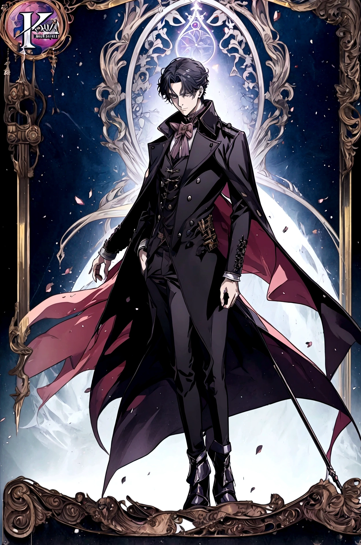 anime characters dressed in victorian clothing and doing magic, holding wands, anime key visual of elegant, key art, official fanart, style arcane tv series, ( ( wearing a long coat ) ), spy x family, official character illustration, official art, arcane style!!!!!, official character art, key visual, dark academia, official illustration, detailed fanart, style of arcane tv series