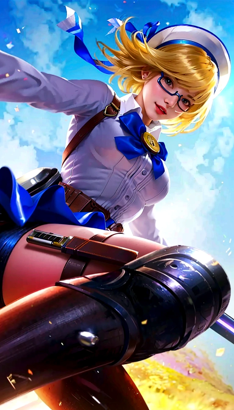 Ultra-high resolution、(Real:1.4)、One beautiful woman、Beautifully detailed eyes and skin、Brown short hair、laughing、Small Bust、shirt、White and pink flowers in the meadow々、Valley、Remains of megastructures、wood々Beyond the sea、Refreshing blue sky、Afternoon sunshine、Hair swaying in the wind、