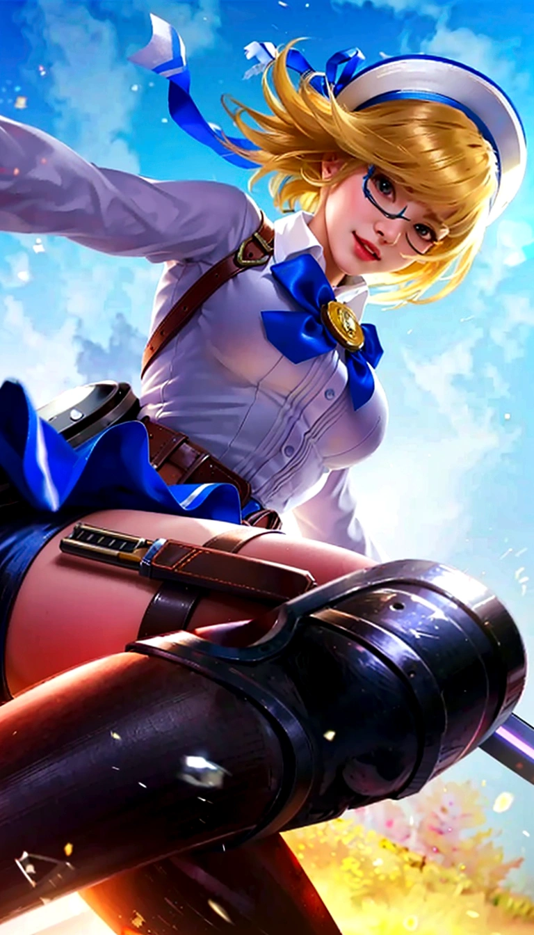 Ultra-high resolution、(Real:1.4)、One beautiful woman、Beautifully detailed eyes and skin、Brown short hair、laughing、Small Bust、shirt、White and pink flowers in the meadow々、Valley、Remains of megastructures、wood々Beyond the sea、Refreshing blue sky、Afternoon sunshine、Hair swaying in the wind、