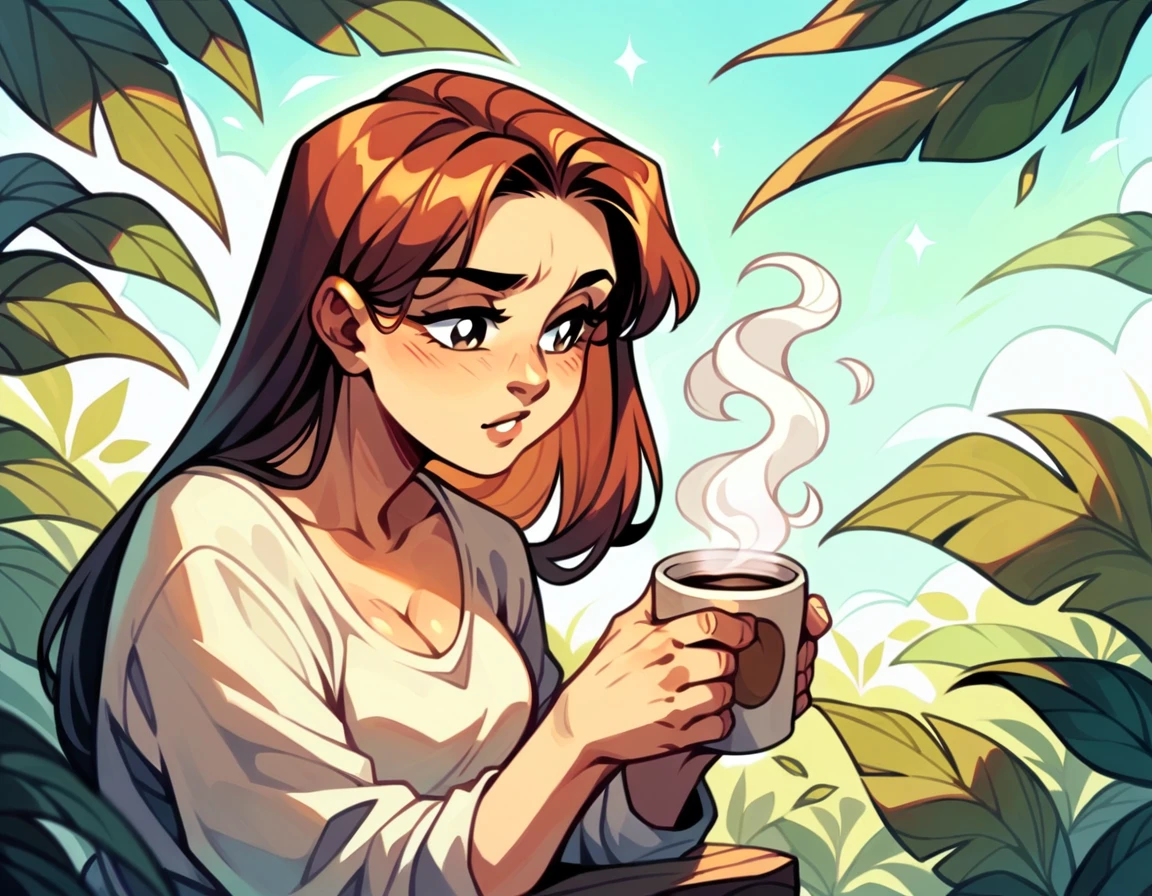 background、Calm café、Retro、Lo-fi atmosphere、indirect lighting、Foliage plant、unmanned、coffee、toast、perfection、Pudding