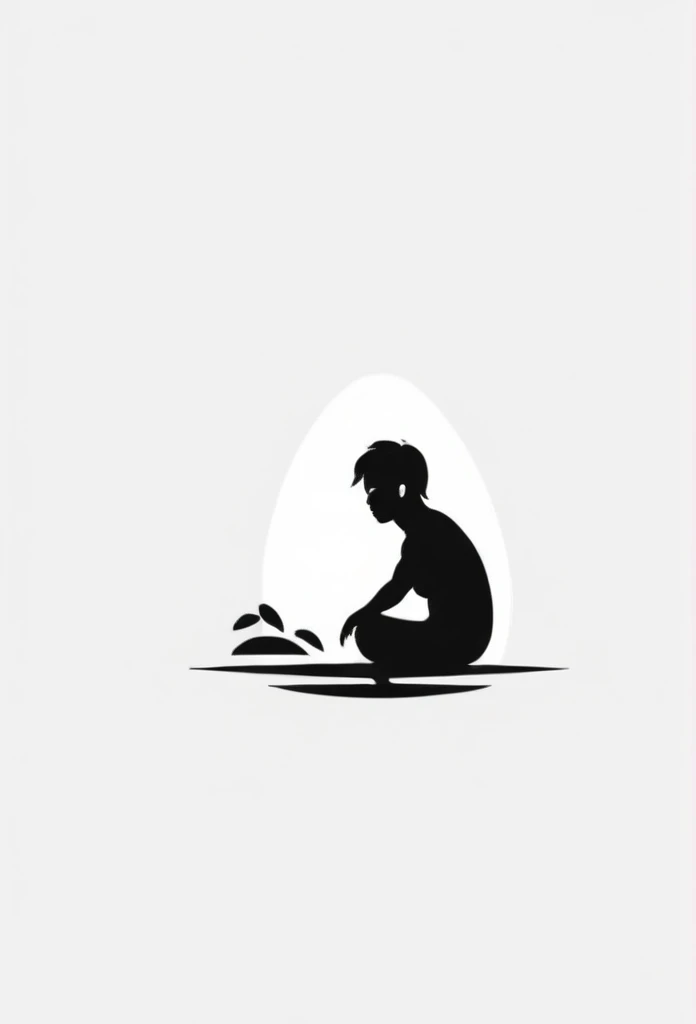 The stylish logo of a private sauna for one person in Japan,

The logo features a silhouette of a small man sitting quietly in a sauna and sweating

"""Ryokan's Garden"" motif logo"



Pretty cool
chic and modern design

White background