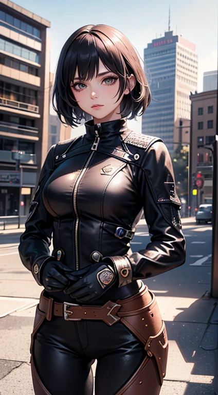 (Highly detailed CG Unity 8k wallpaper),(masterpiece), (Highest quality), (Super detailed), (Best illustrations),(Best Shadow), Cowboy Shot, (Sharp eyeliner, eye shadow, Fine grain:1.1), (Urban Background:1.2), ,break , mod3 (Girls&#39; Frontline), , 