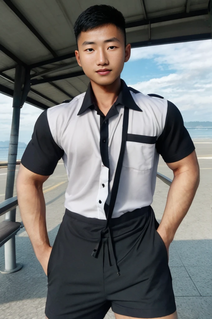 top-quality、​masterpiece、超A high resolution、(realisitic:1.4)、Detailed face、solo、１human male、Dark hair、glistning skin、dense skin、(asian human)、architectural、(absurderes、hight resolution、Ultra-detail)、、1 male、Adults、(Man's, 23 years old)、a handsome、tall muscular man、broad shoulder、extra very short hair、angular jaws、thick neck、thick eyebrow、extra very short hair、A darK-haired、fine eyes and detailed face、 Highly detailed CG Unity 8K wallpapers、intricate-detail、(Style Swirl Magic:0.7)、looking at the spectator、solo、(full body Esbian:0.6)、Detailed background、A detailed face、dynamicposes、、Urban background、dynamic compositions、 big muscle、、((((?????? bulge))))、a handsome、 ((masutepiece:1.4, Best Quality)), ((masutepiece, Best Quality)), (photographrealistic:1.4)、(((Fireworks Festival)))、sports wear、 Pubic hair, open legs, ,  abs, ((Erection 1.2)), (Moccoli: 1.4),  Sweating, (He is wet, Wet 1.2),, (Slipping thin underwear, Wet and beautiful 1.4)), Blood vessels in the arm、、Chinese Bishonen、(Stroll through the city of fireworks displays:1.2), food stand, (Dark blue silk yukata:1.3),   Smile, red blush,（the perfect body：1.1）、（shorth hair：1.2）、FULL BODYSHOT,（Very elaborate CG 8K wallpapers）、（extremely delicate and beautiful）、（​masterpiece）、（top-quality）:1.0)、(超A high resolution:1.0)、[hight resolution]、detailed skins、Ultra-detail ((colourful)), male people、Japan though、Vermilion band , (nsfw , secy ,  eroticism)