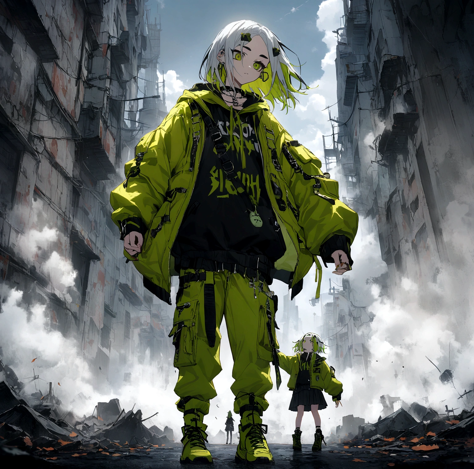 Sickmode Billie Eilish-like short-haired boy。