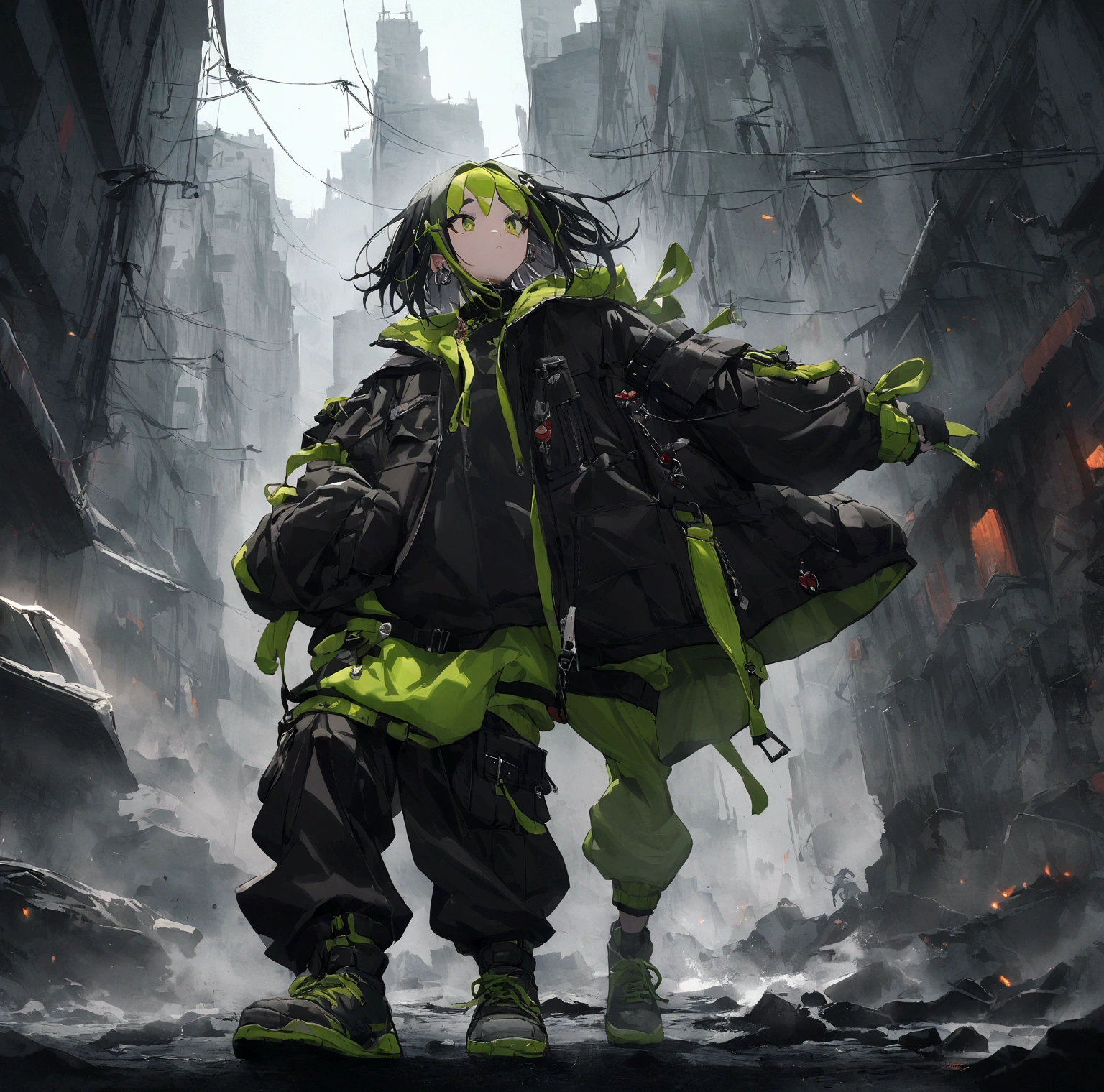 Sickmode Billie Eilish-like short-haired boy。
