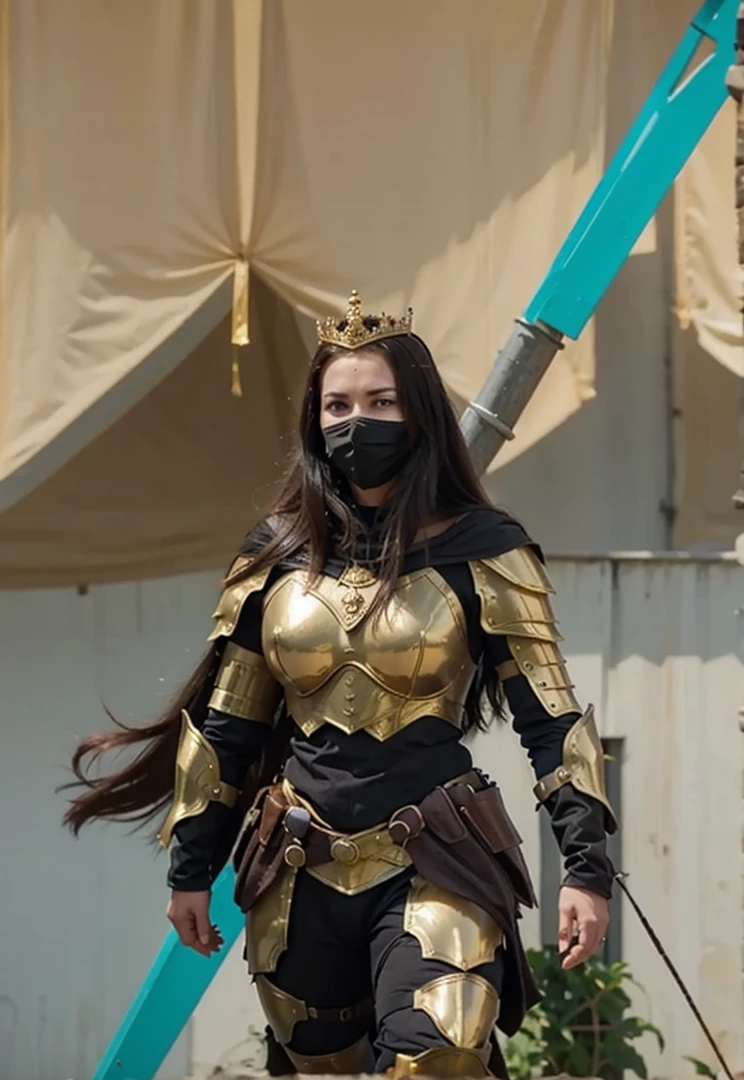 A queen in golden armor