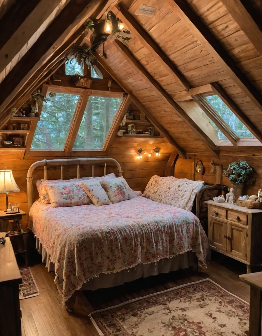 bedroom with room, cozy room, cozy treehouse bedroom, small bedroom, cozy place, cozy bed, cottagecore hippie, thomas kinkade. cute cozy room, in an attic, cottagecore, cozy and peaceful atmosphere, pleasant cozy atmosphere, cottagecore!!, cabin in the woods