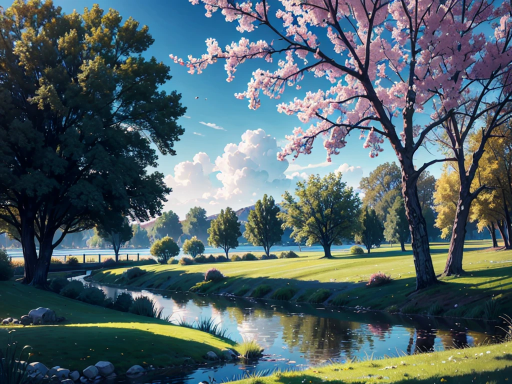 8K HD pictures,Riverside willow landscape