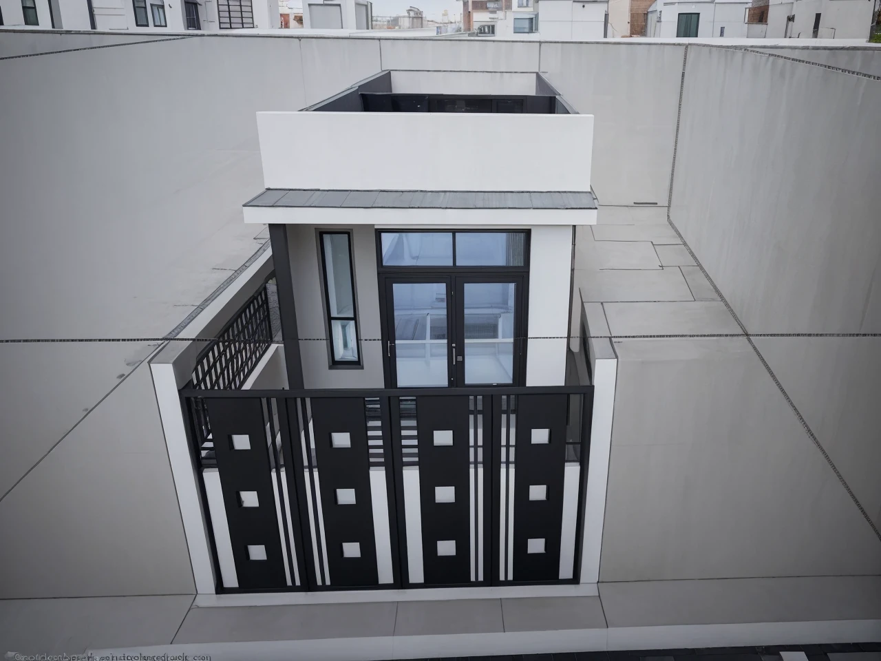 a 1-story townhouse with 3 bedrooms, detailed architectural exterior, minimalist design, clean lines, large windows, natural lighting, brick facade, tile roof, lush green landscaping, manicured garden, paved driveway, parked car, ambient lighting, cozy and inviting atmosphere
