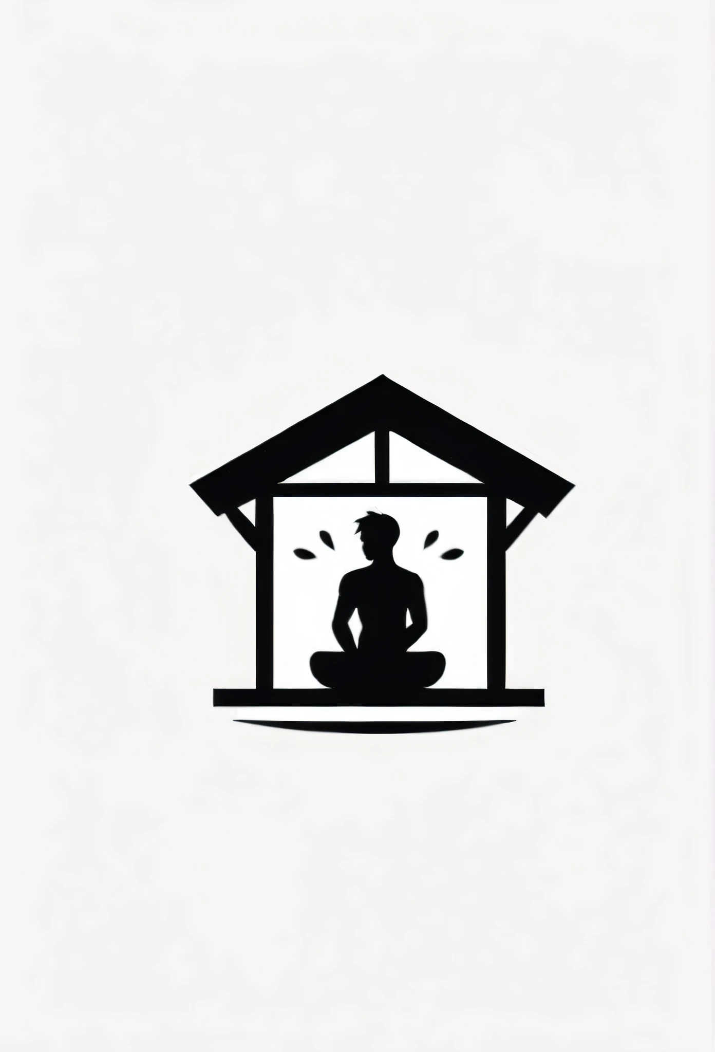 The stylish logo of a private sauna for one person in Japan,
The logo features a silhouette of a small man sitting quietly in a sauna and sweating
"""Ryokan's Garden"" motif logo"
Pretty cool
chic and modern design
White background
