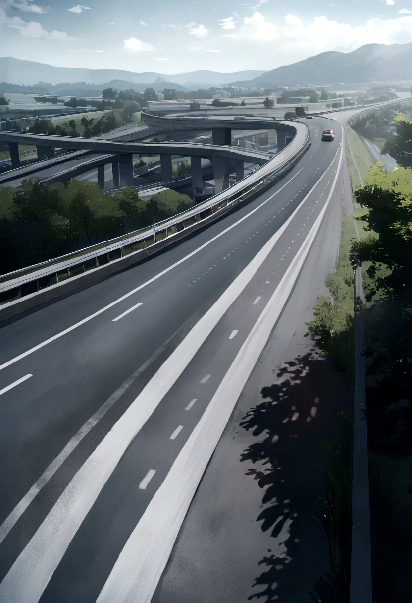 Two children slowing down and crying on a highway