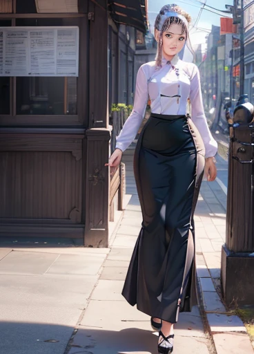 adorable, 1 girl, , baby face, shy, full body portrait, (face details: 1), (eye details: 1), ((big breasts)). wearing long shirt, long skirt, modern hijab colorful, (large breasts)... Cute posed. proportional body. Ultra High Res. realistic: 1.4, UHD