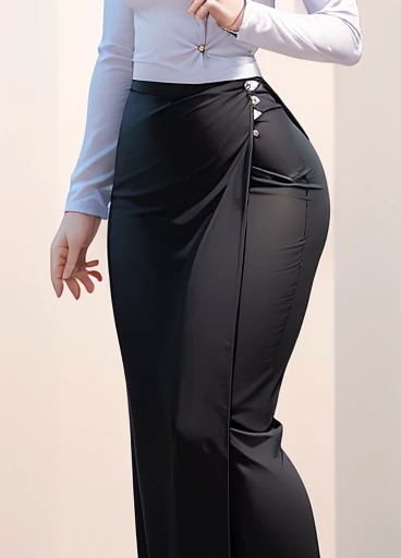photorealistic, high resolution, masterpiec e best quality ultra-detailed, 1women. (m edium breast), hair bun, jesmine flower o n the head, mature female, solo, hips up, (wearing acmmsayarma outfit, acmmsaya rma white top with buttons, long sleeves), ((acmmsayarma black long skirt) 281/2000