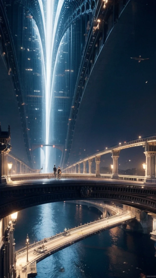 A bridge connecting the world, nice, close, detailed, Clear focus, elegant, Very detaileded, figure, Complex, beautiful, Pop Art Station, Pixif, The art of math, author:Jordan Grimmer and Greg Rutkowski, Smash, Studio Ghibli,