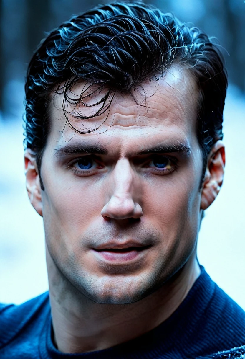 Ultra-detail, (highres:1.1), best quality, (masterpiece:1.3), Ultra Realistic cinematic Photo, dynamic posture posing in snowy park, Henry Cavill a man from side, walking, fitness champion, handsome Mr. World, perfectly shaped, symmetrical muscled body with six-pack abs, pecs, biceps, thin waste, V-shaped back, symmetrical face, perfect jawline, modern haircut, dark blue eyes, high detailed white skin, high detailed face, realistic pupils, realistic eyes, high detailed eyes, realistic iris, 8k UHD, soft lighting, high quality, film grain,