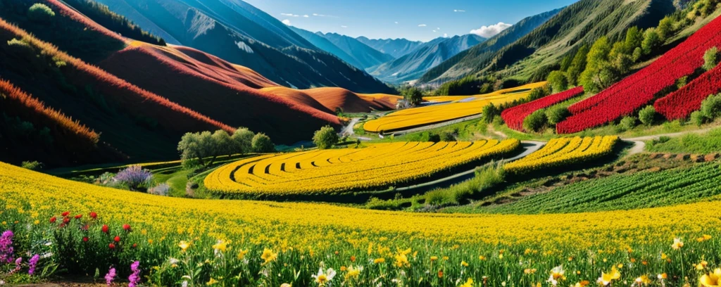 amazing flower valley and view