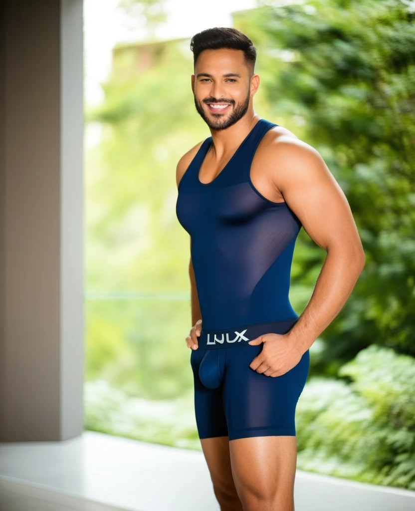 A man in Indian LUX VENUS   undervest and LUX Classio   underwear full body  sizephoto