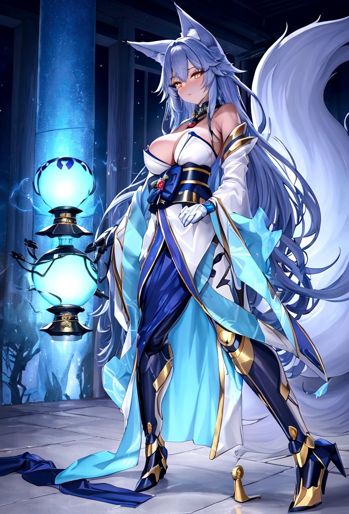 fox Light blue hair 　beast girl　indigo fur　fox beast girl　fox Light blue hair 　beast girl　indigo fur　fox beast girl　Wallpaper 4k,8k,highly detailled,,vivid colors,detailed kitsune with 9 tails,traditional Japanese artwork,tatami floor,beautiful cherry blossoms,floating lanterns,dark silhouette of a pagoda,subtle moonlight,dense forest,ethereal atmosphere,dappled sunlight,whimsical spirit,serene expression,elaborate kimono and obi,delicate hand-painted details,luminous eyes　Anime Style　fox　blue　White-faced golden-haired nine-tailed fox　Coat blue　　((best quality)), ((masterpiece)), (detailed), perfect face,solo,kemono,night,fantasy,rainy,thunder,black fur,golden stripes,anthro black wolf.wore a robe that hugged his muscular frame, with a long blue cloak draped over his shoulders.golden eyes,magic,wizard hooded((best quality)), ((masterpiece)), (detailed), perfect face,solo,kemono,night,fantasy,rainy,thunder,black fur,golden stripes,anthro black wolf.wore a robe that hugged his muscular frame, with a long blue cloak draped over his shoulders.golden eyes,magic,wizard hooded　mysterious background　Blue Flame　girl　have a ball of light Anime Style　fox　blue　White-faced golden-haired nine-tailed fox　Coat blue　full body furry wolf,center,((beautiful hairl)),((Solo)),((Furry)),((e621)),((Furry robotic wolf)),(protogen robot  wolf)))，Made of metal，（cyborg people：1.1），（[coda|Line of detail]：1.3），（complexdetails），hdr，（complexdetails，Hyper-detailing：1.2），cinema shot，tmasterpiece，best qualtiy，A high resolution，bulge foreign body penetration，at centre,Robot feet，((Mechanical high heels))， Android，(robotjoints)，(Robot briefs)，Cool robot feet,robot leg,(Cyborg footwear)，((Robotic footwear high heels)) ,(((Robotic breasts))),(((android))),(((Robot full-body sexual suggestion)))，((((android))))，Cute girl made of metal, (Cyborg: 1.1), ([Tail | More wires]: 1.3), (complexdetails), hdr, (complexdetails, Ultra detail: 1.2), cinema s　　mysterious background　Blue Flame　girl　have a ball of light