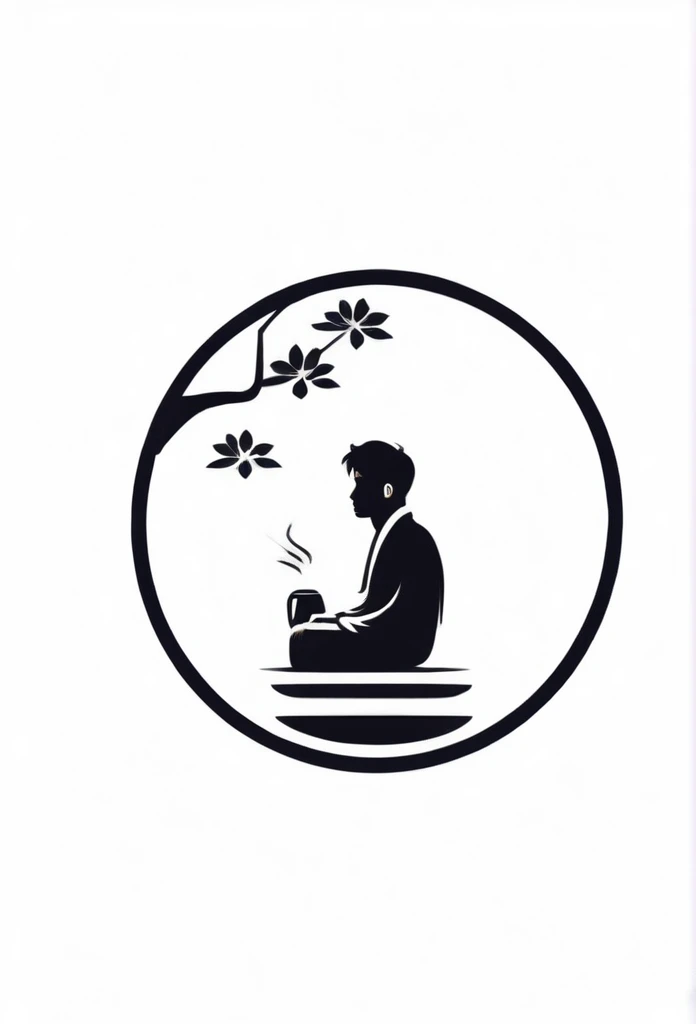 The stylish logo of a private sauna for one person in Japan,

The logo features a silhouette of a small gentlemanly man sitting quietly in a private sauna and sweating
(I can't see a person's face)

A logo with the image of a sauna in the garden of a beautiful Japanese inn



Pretty cool
chic and modern design

White background