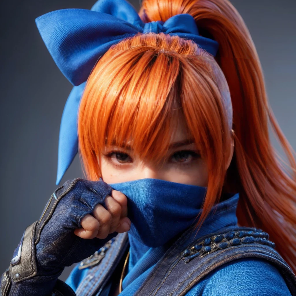 Kasumi, brown eyes, (best quality, ultra-detailed), (realistic:1.37), beautiful and detailed face, ultra-realistic texture, delicate face, delicate body, red lipstick, bright colors. High definition, 8K.