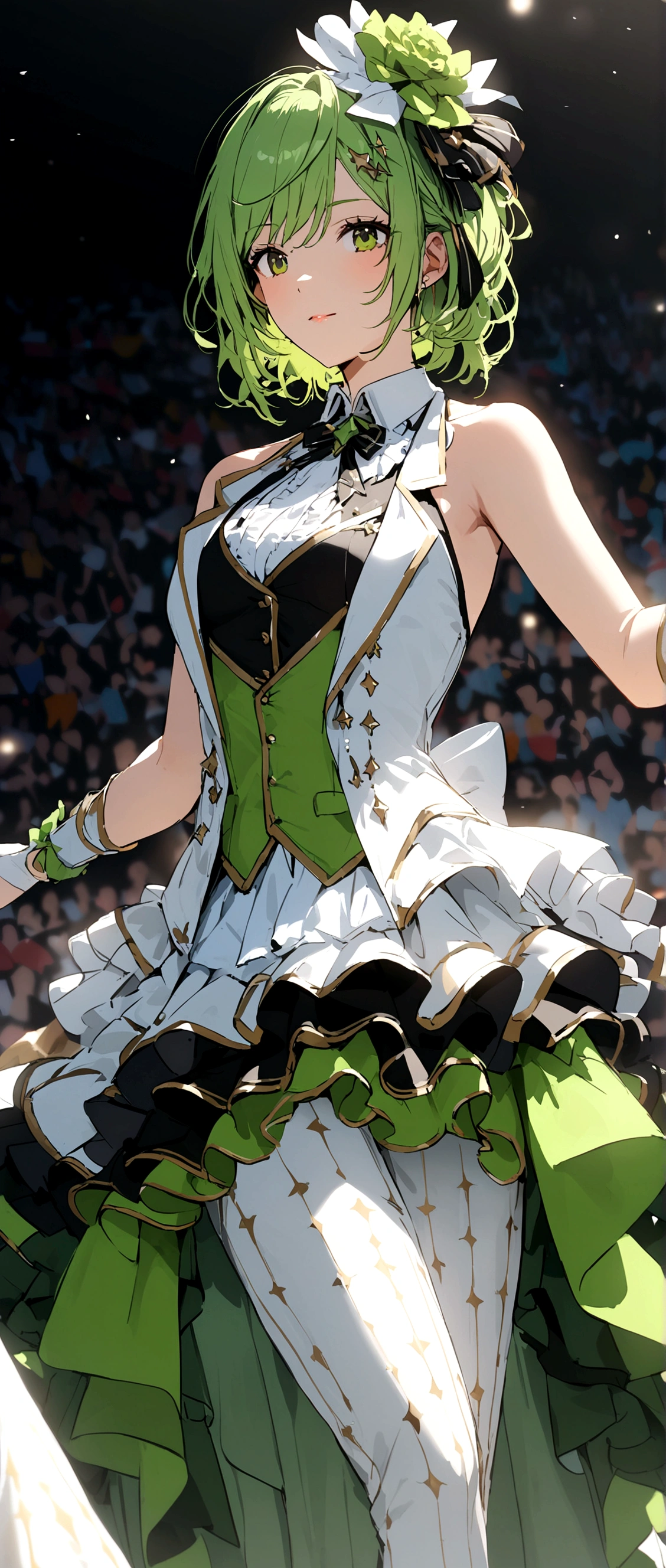Green Hair、long、Idol Costumes、Stylish