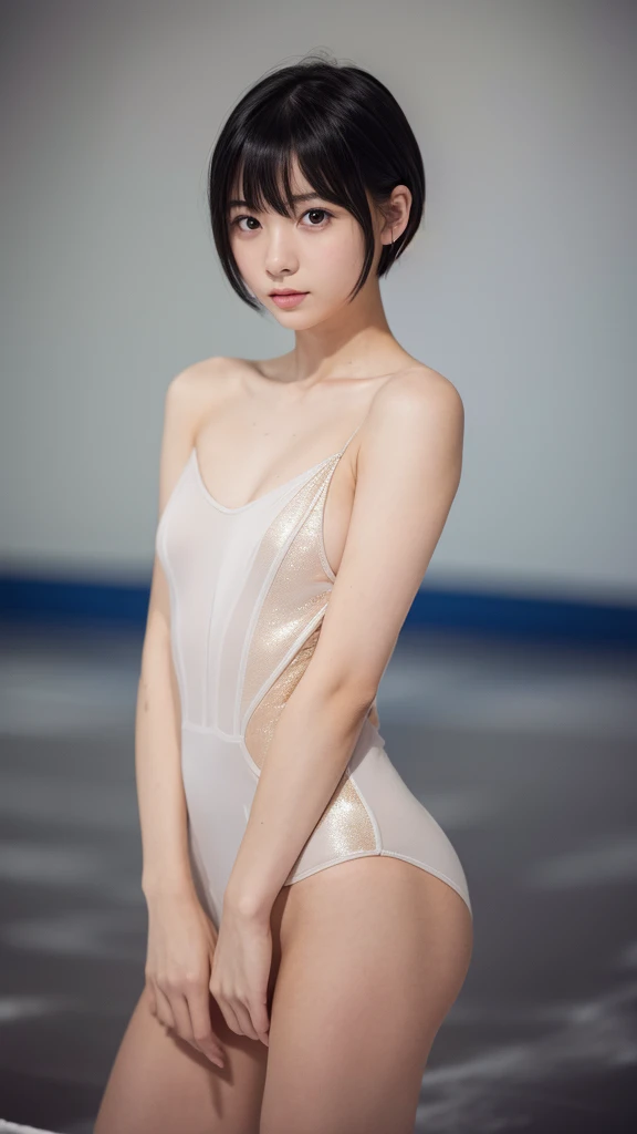 (((Naked girls ice skating、The man who ordered it)))、(High resolution:1.3), (16K, Realistic, RAW Photos, Best image quality: 1.4), Japanese, (One Girl),  (Black-haired、short hair:1.3), Beautiful Hairstyles, (Realistic Skin), Beautiful skins, Charm, 超High resolution, Surreal, High detail, Golden Ratio, Highly detailed cute girl,(20-year-old)