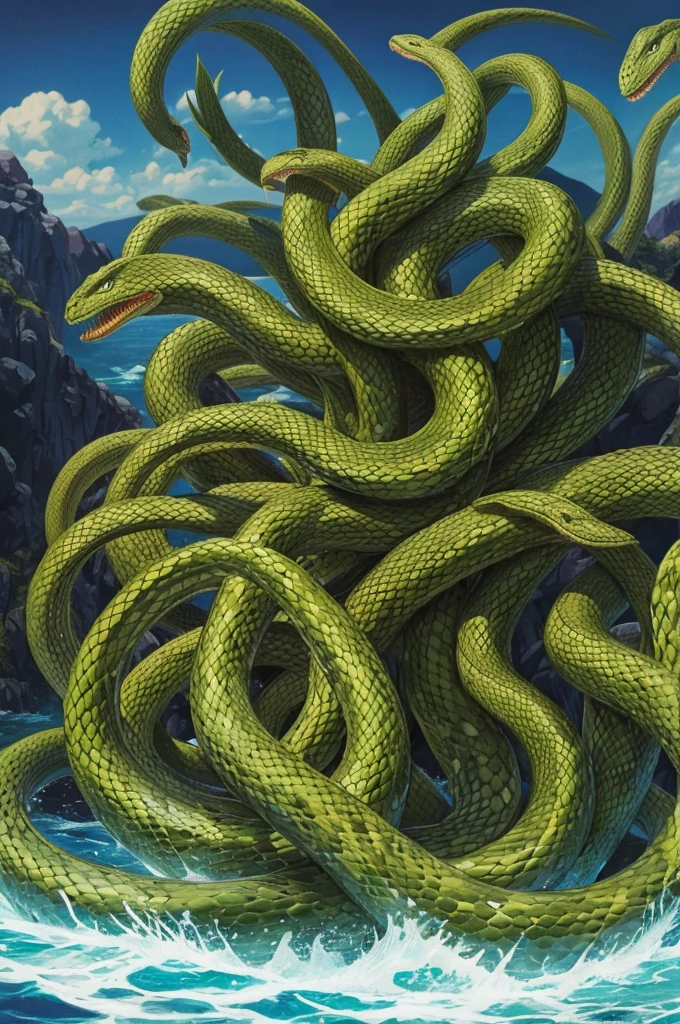 hydra, giant poisonous snake with seven heads