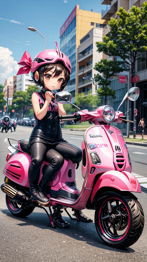 prompt: (chibi:1.4),(1motorbikepinkVespa:1.5),