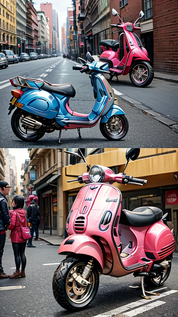 prompt: (chibi:1.4),(1motorbikepinkVespa:1.5),