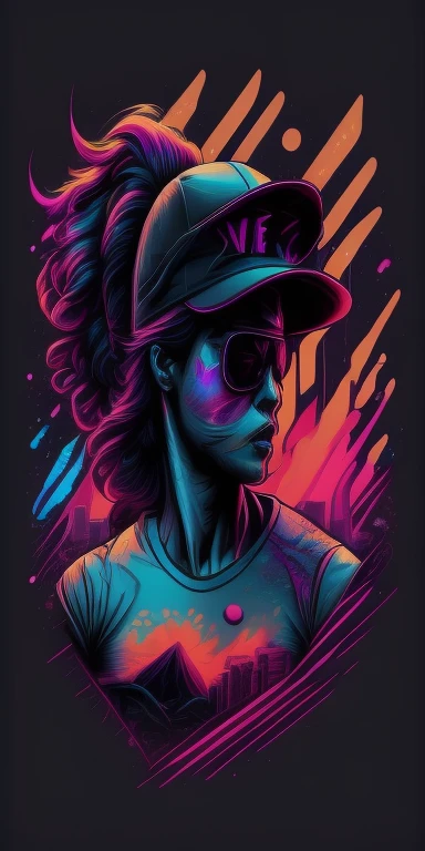 Baseball athlete, Inspired graffiti, swirly vibrant colors, NEO Tokyo, futurist, vectorial art, t shirt design
