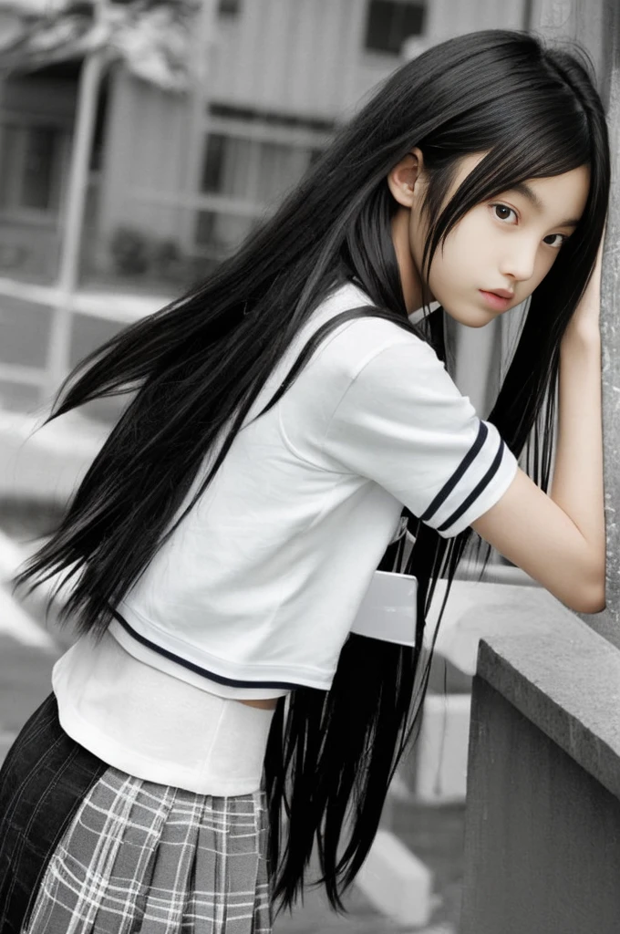 Calvin Klein
、 Slim high school student, young, Japanese, high school girl, cute, Long black hair